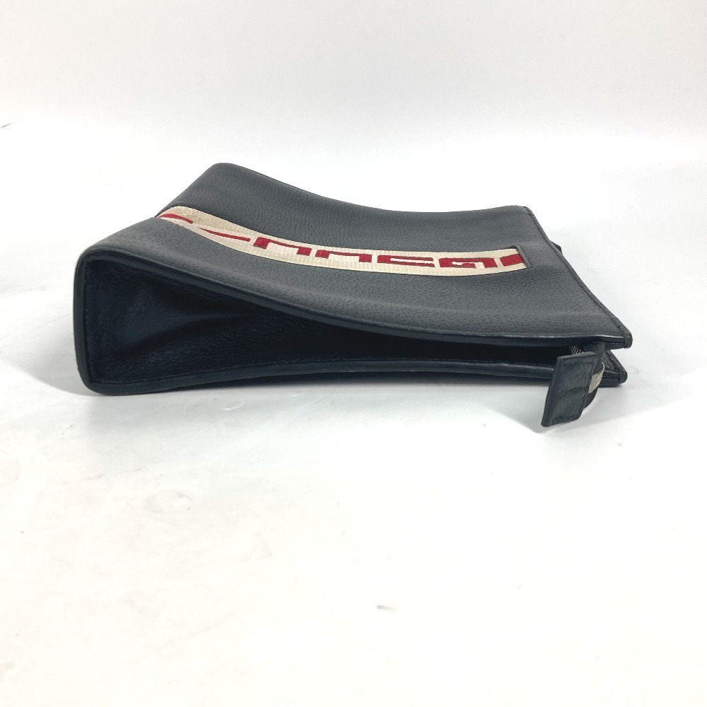 GUCCI Clutch Bag Web Stripe Logo Shoulder Clutch Leather Black - Picture 3 of 15